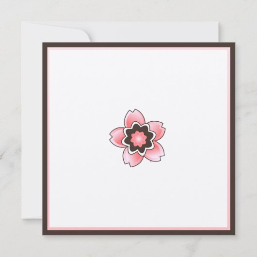 Faire-part de mariage rose et Brown en fleurs de c (Dos)