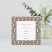 Faire-part de mariage - rose et brun de monogramme (Debout devant)
