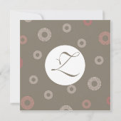 Faire-part de mariage - rose et brun de monogramme (Dos)