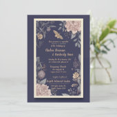 Faire-part de mariage rose et chardon (Debout devant)