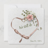 faire-part de mariage rose et lierre (Devant)