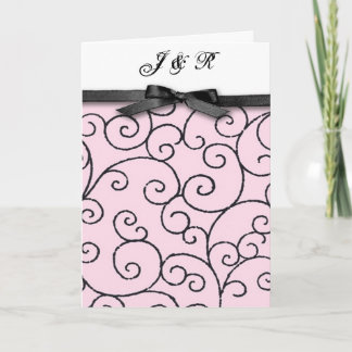 Faire-part de mariage rose et noir