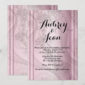 Faire-part de mariage rose et noir (Devant / Derrière)