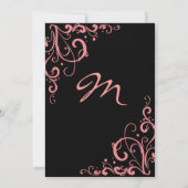 Faire-part de mariage rose et noir (Dos)