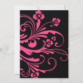 Faire-part de mariage rose et noir chic (Dos)