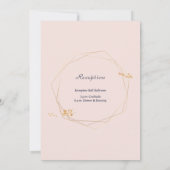 Faire-part de mariage rose et or (Dos)