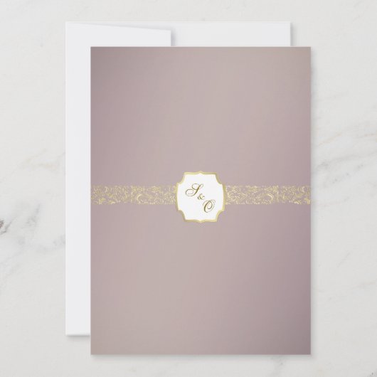 Faire-part de mariage rose et or (Dos)