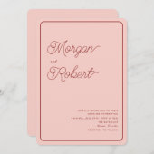 FAIRE-PART DE MARIAGE rose et rouge MIA Bold (Devant / Derrière)