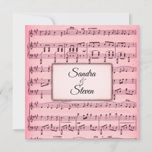 Faire-part de mariage rose feuille (Dos)