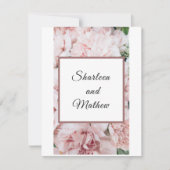 Faire-part de mariage rose floral (Devant)