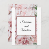 Faire-part de mariage rose floral (Devant / Derrière)