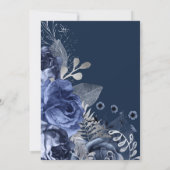 Faire-part de mariage ROSE FLORAL ELEGANT NAVY (Dos)