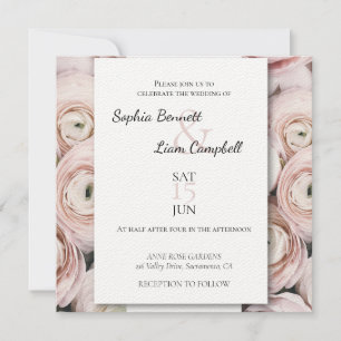 Faire-part de mariage rose flou moderne