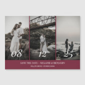 Faire-part de mariage Rose Foncé Élégant Collage P (Devant)