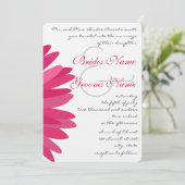 Faire-part de mariage rose Fuchsia Gerber Daisy (Debout devant)