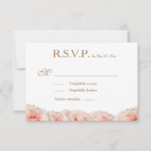 Faire-part de mariage Rose Fushia Or Blanc Fleurs (Devant)