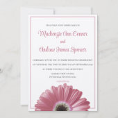 Faire-part de mariage rose Gerbera Daisy (Devant)