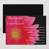 Faire-part de mariage rose Gerbera Daisy (Devant / Derrière)