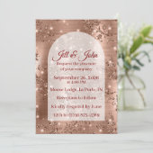 Faire-part de mariage Rose Gold Arched Glitter (Debout devant)