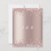 Faire-part de mariage rose Gold Blush Sparkle Driv (Dos)