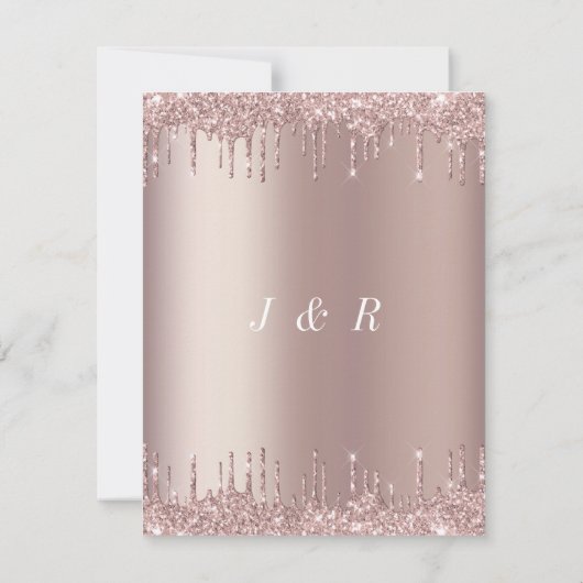 Faire-part de mariage rose Gold Blush Sparkle Driv (Dos)