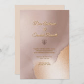 Faire-part de mariage rose Gold Chic (Devant / Derrière)