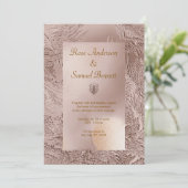 Faire-part de mariage rose Gold Chic (Debout devant)