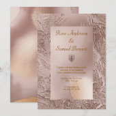 Faire-part de mariage rose Gold Chic (Devant / Derrière)