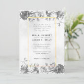 Faire-part de mariage Rose Gold Frame Gris (Debout devant)