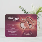 Faire-part de mariage Rose Gold Hearts True Love (Debout devant)