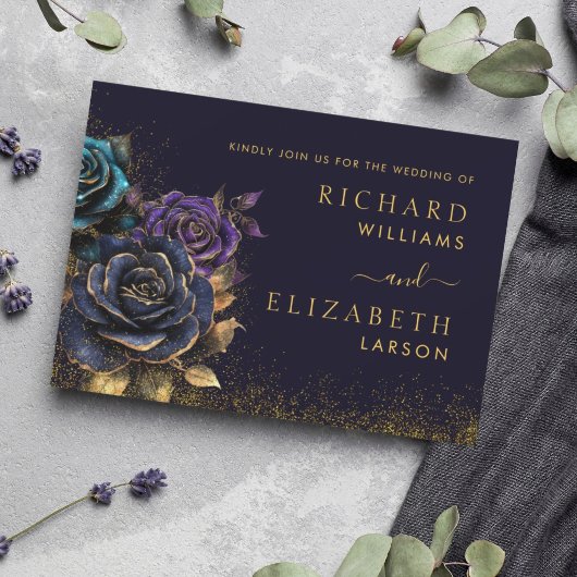 Faire-part de mariage Rose gothique foncé