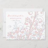 Faire-part de mariage rose, gris et blanc (Dos)