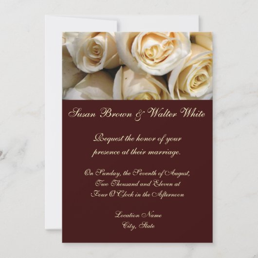 Faire-part de mariage Rose ivoire (Devant)
