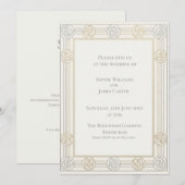 Faire-part de mariage Rose Ivory Gold (Devant / Derrière)