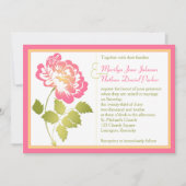 Faire-part de mariage rose, jaune, et vert de (Devant)