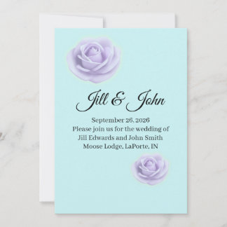 Faire-part de mariage Rose Lavande et Bleu