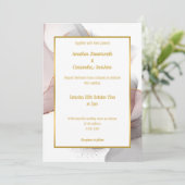 FAIRE-PART DE MARIAGE ROSE LUXE FLOTTANT (Debout devant)