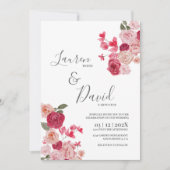 Faire-part de mariage rose magenta (Devant)