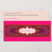 Faire-part de mariage rose marocain (Devant / Derrière)