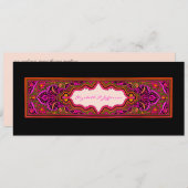 Faire-part de mariage rose marocain (Devant / Derrière)