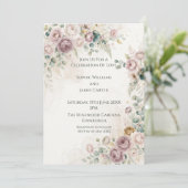 Faire-part de mariage Rose Mauve (Debout devant)