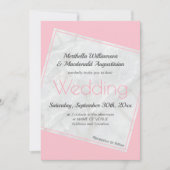 Faire-part de mariage rose moderne (Devant)