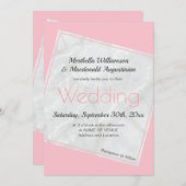 Faire-part de mariage rose moderne (Devant / Derrière)