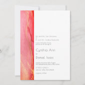 Faire-part de mariage rose moderne (Devant)