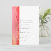 Faire-part de mariage rose moderne (Debout devant)