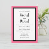 Faire-part de mariage rose moderne (Debout devant)