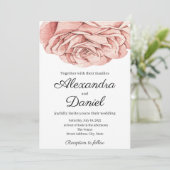 Faire-part de mariage Rose moderne (Debout devant)