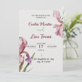 Faire-part de mariage rose moderne simple (Debout devant)