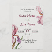 Faire-part de mariage rose moderne simple (Devant / Derrière)