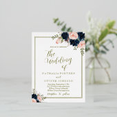 Faire-part de mariage Rose Nature (Debout devant)